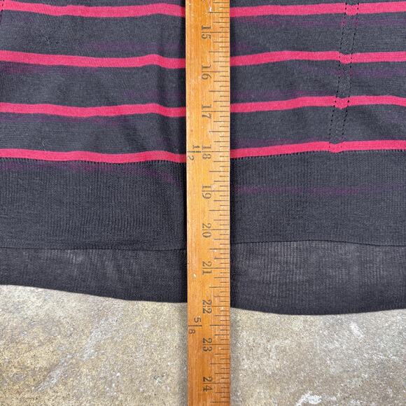 Rag & Bone Women’s Slub Striped Long Sleeve Tee XS Black‎ Red Sheer Knit Top - Picture 11 of 12